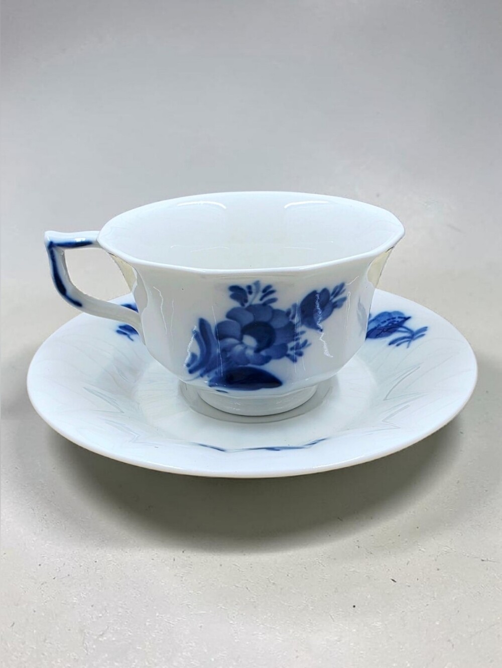 Royal Copenhagen Blue Flowers Cup & Saucer Set Numbered Denmark Porcelain